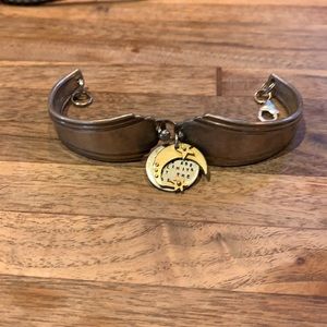 Silverware handle charm bracelet